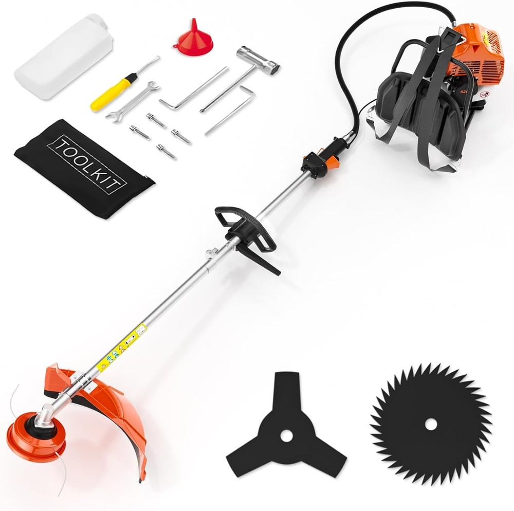 52cc 2-Stroke Weed Eater Gas Powered 3 in 1 Gas Brush Cutter Gas String Trimmer