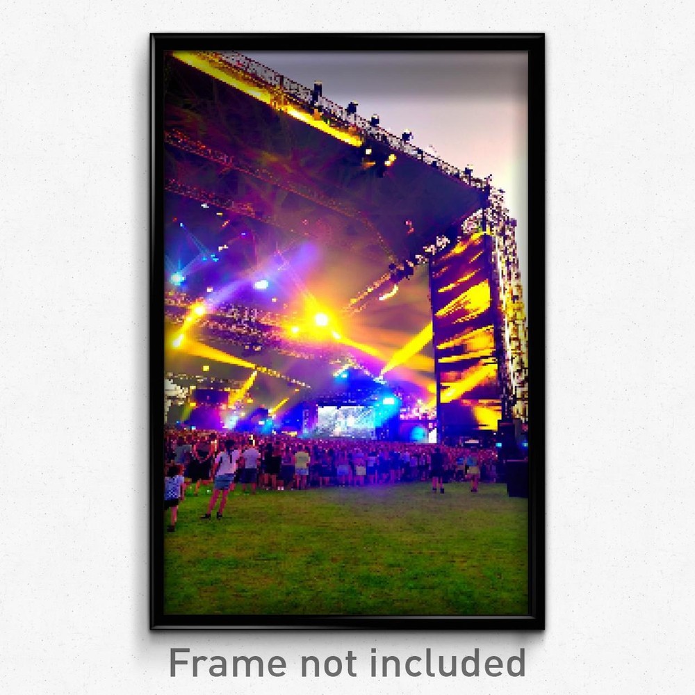 Pixel Art Poster - Pure Music Festival (8 Bit Psychedelic Video Game Print)