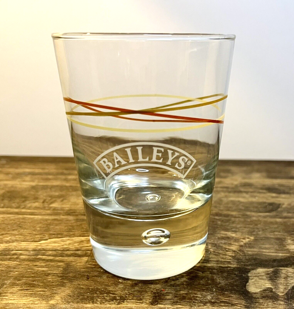 Baileys Irish Cream Highball Glass Bubble Bottom Intertwined Colored Circles Bar