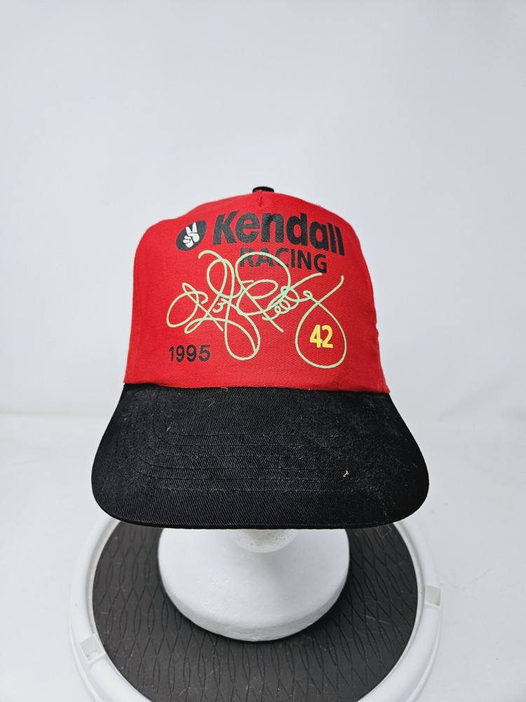 Vintage Kyle Petty #42 Kendall Racing 1995 Snapback Hat Cap Men NASCAR Red Black