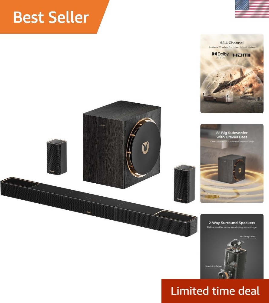 Immersive Skywave X50 760W Dolby Atmos Surround Sound Bar with Wireless Speakers