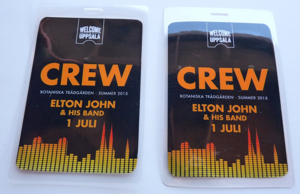 Elton John 2015 Concert Tour Crew LARGE Concert Tour Backstage Pass 22