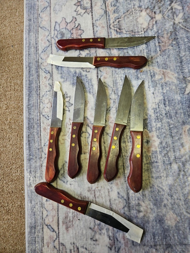 8-Piece Tramontina 10-Inch Steak Knife Set with Brazil Wooden Handle and Half-Serrated Edge