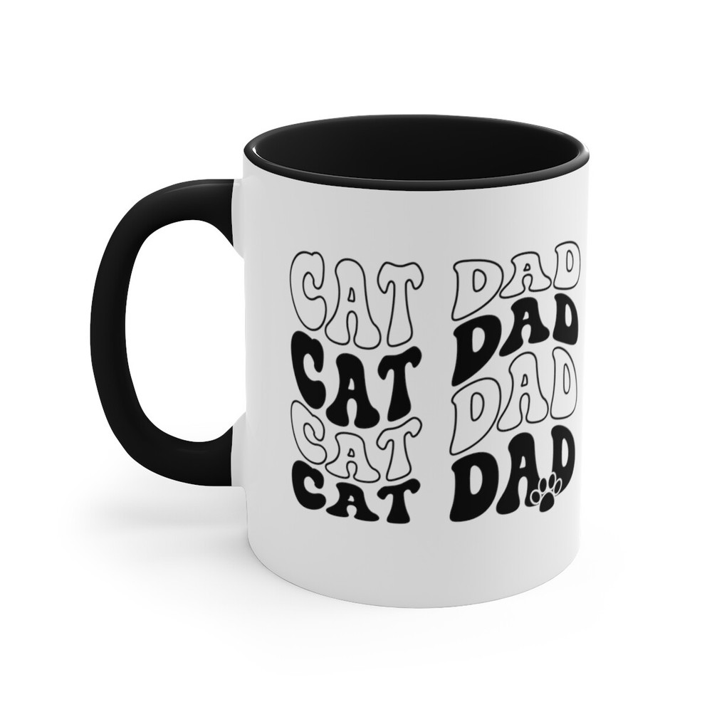 Fathers Day Coffee Mug Cat Dad Pet Lover Simple Gift for Dad Grandad 11oz-image