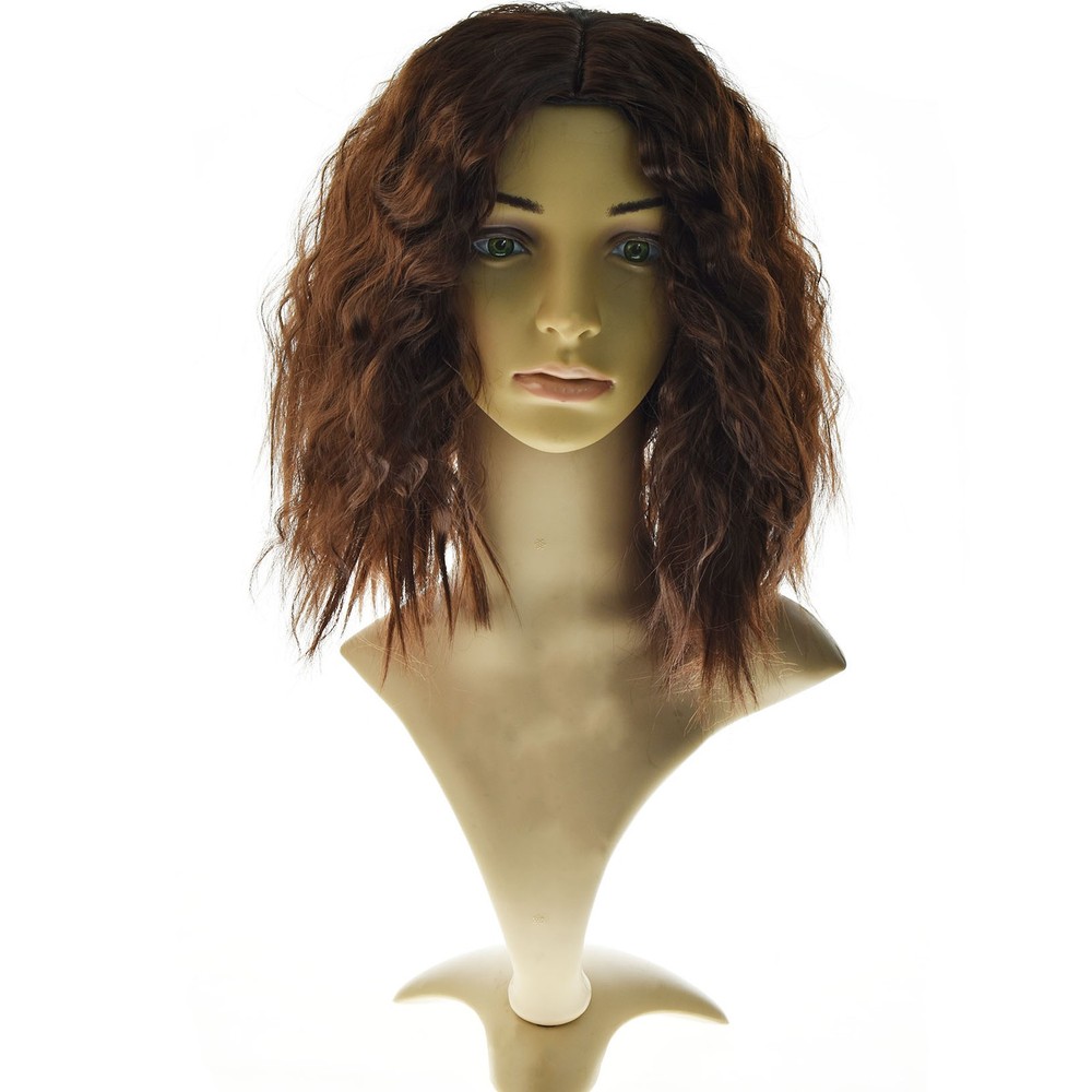 Fashion Sexy Women Medium Long Curly Wigs Black Brown Wavy Hair Natural Party US