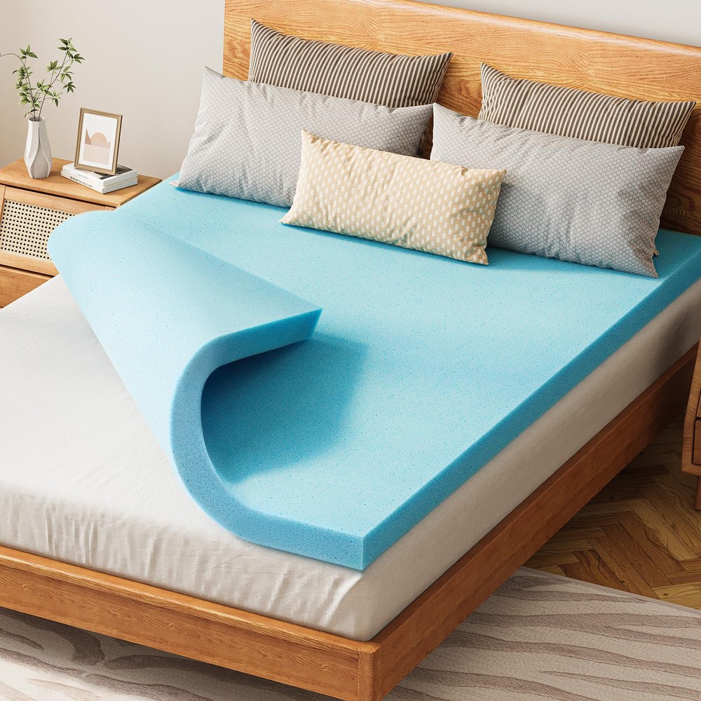 2 Inch Full Memory Foam Mattress Topper, Cooling Gel Infused Mattress Topper,...