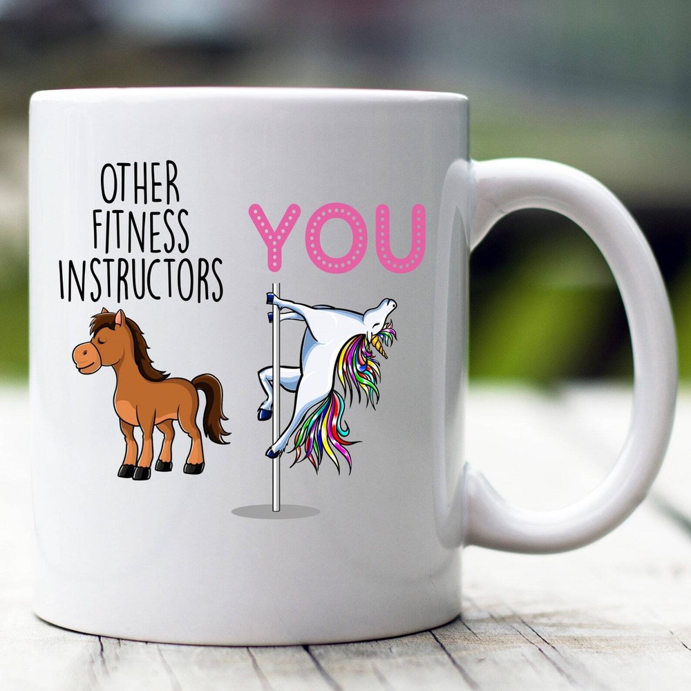 Funny Unicorn Fitness Instructor Gift Mug for Workouts  