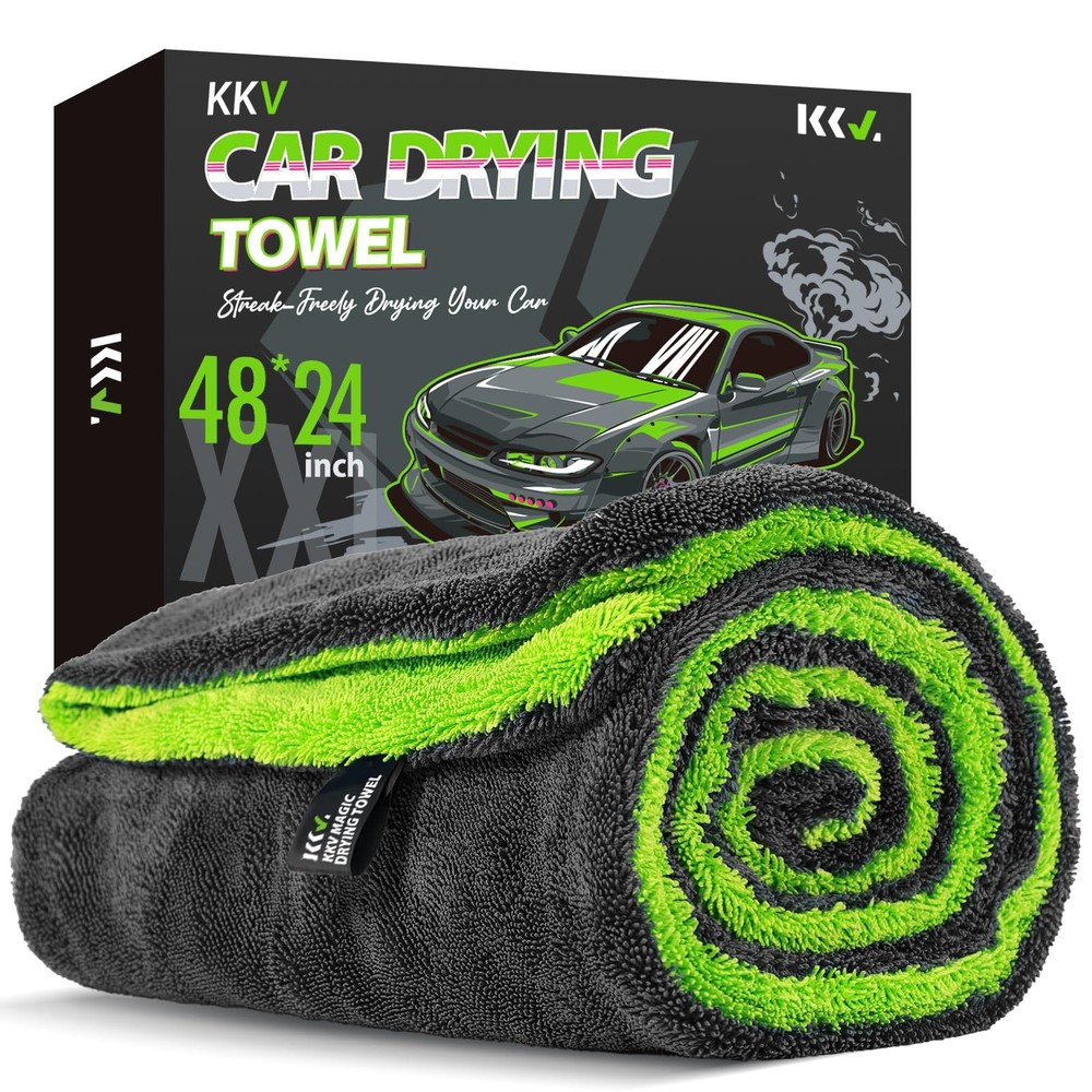 Full-Sized 48x24 Inch Dual Sided Microfiber SUV Drying Towel for Car Cleaning-image