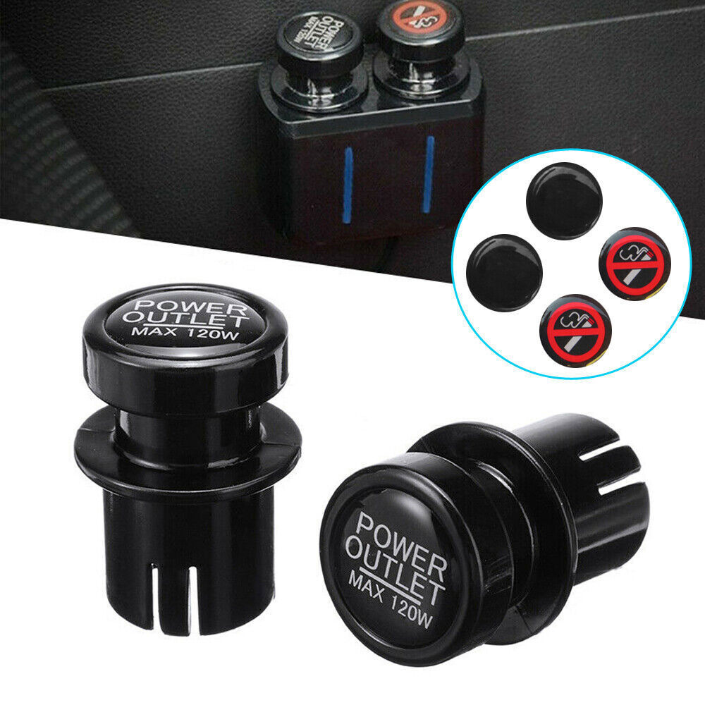 2Pcs 21MM Car Cigarette Lighter Plug Outlet Cover Cap 12V Socket Universal Parts