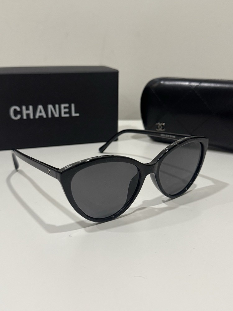 Chanel Black Cateye Sunglasses with Frame Includes Box & Case
