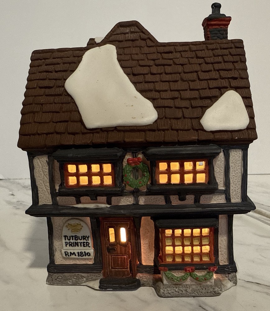 Dept 56 Dickens Village “Tutbury Printer”  1990 Vintage Heritage Collection READ