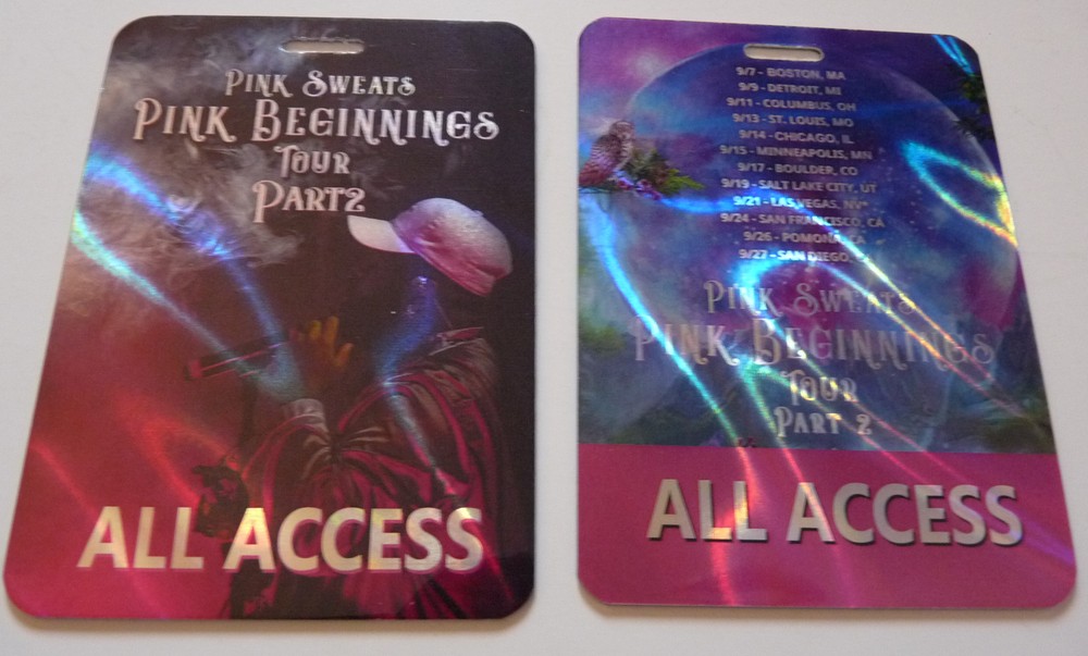Pink Sweats Pink Beginnings Concert Tour Part 2 AA Backstage Pass Laminate D2