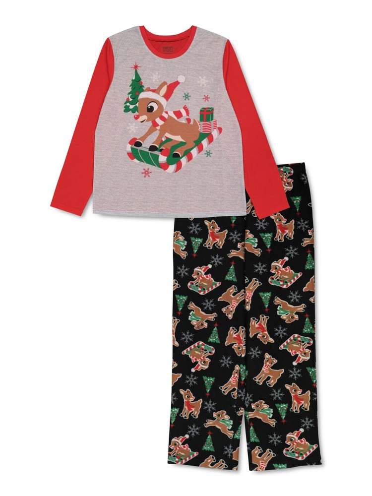 HYBRID APPAREL Womens Red T-Shirt Top Straight leg Pants Pajamas 2XL