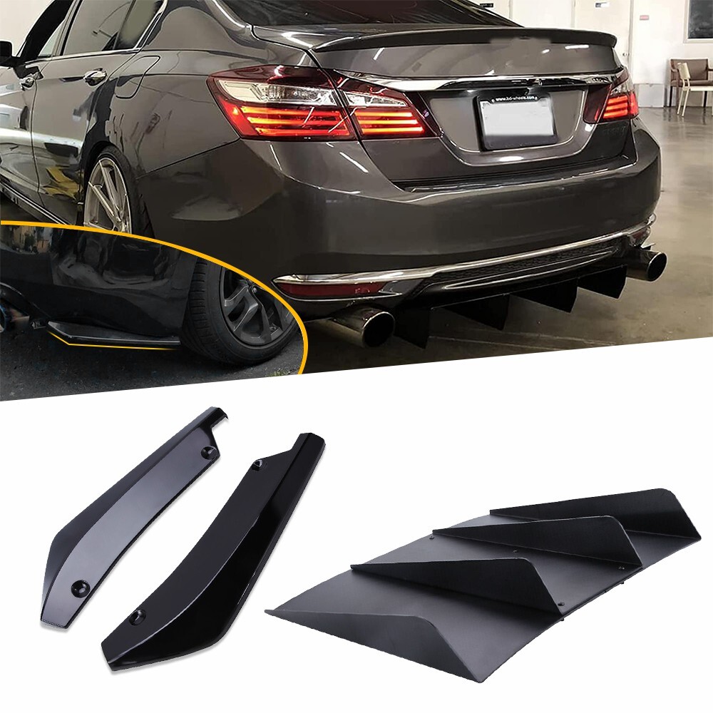 For Acura TLX TL RLX Rear Diffuser Rear + Spats Splitter Bumper Spoiler Chin Lip