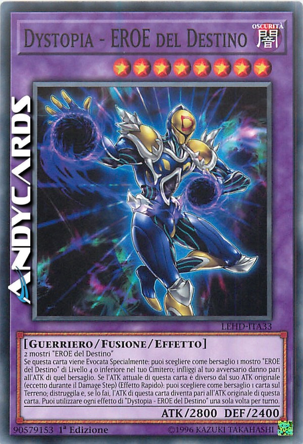DYSTOPIA HERO OF DESTINY Common 1st Edition LEHD ITA33 Yugioh Card