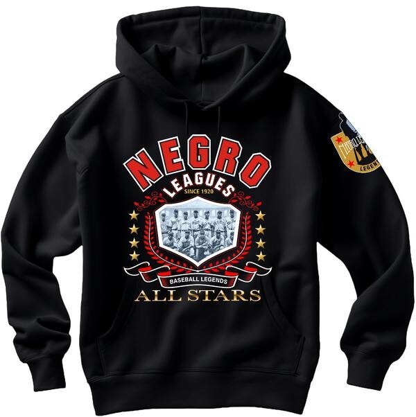 Black Negro League All Stars Hoodie – Tuskegee Military-Inspired Sweatshirt  