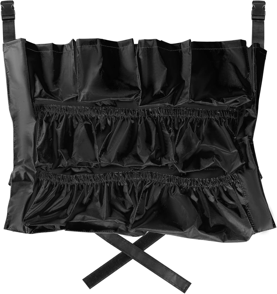 Trash Can Caddy Bag with 12 Pockets, Fits 20-44 Gallon Garbage Bins