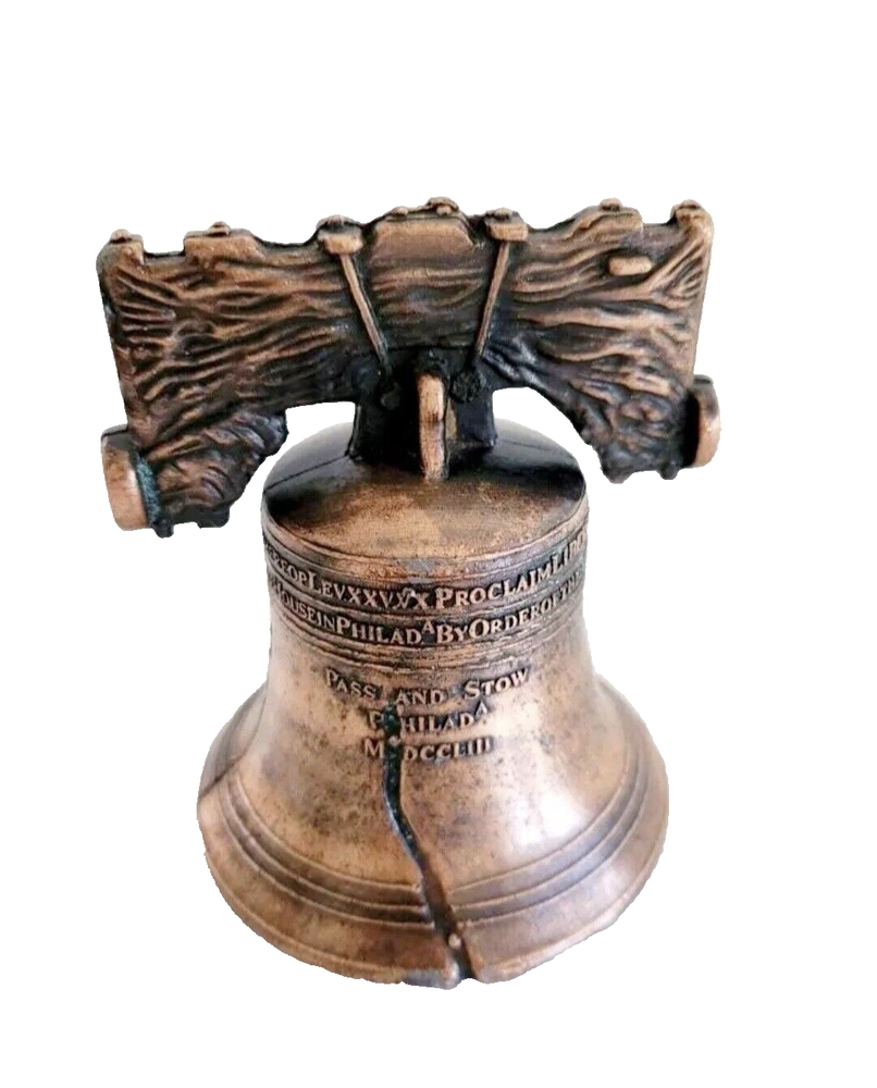 Vintage Mini Brass Liberty Bell Bronze 3.5 Inches