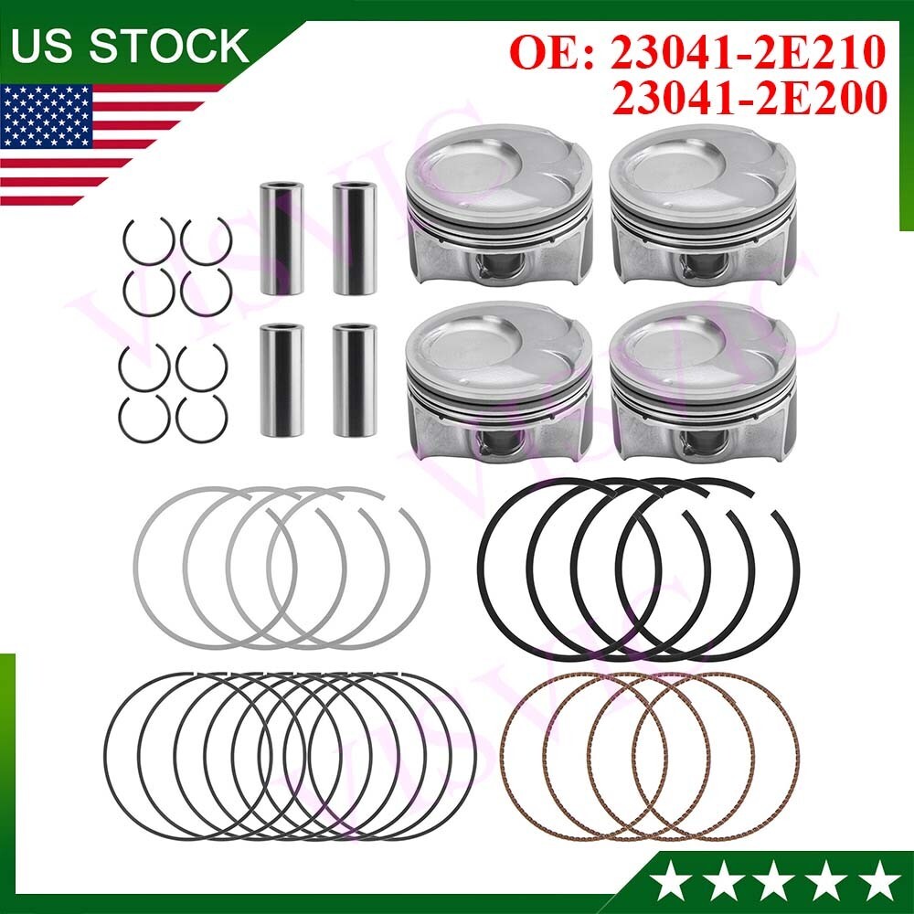 Piston Ring & Piston Set 23041-2E200 23040-2E200 For 2014-2018 HYUNDAI KIA 2.0L#