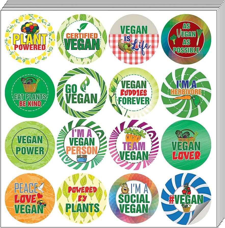 Discover 20 Sets of 16 Vegan Sticker Designs for Every Occasion