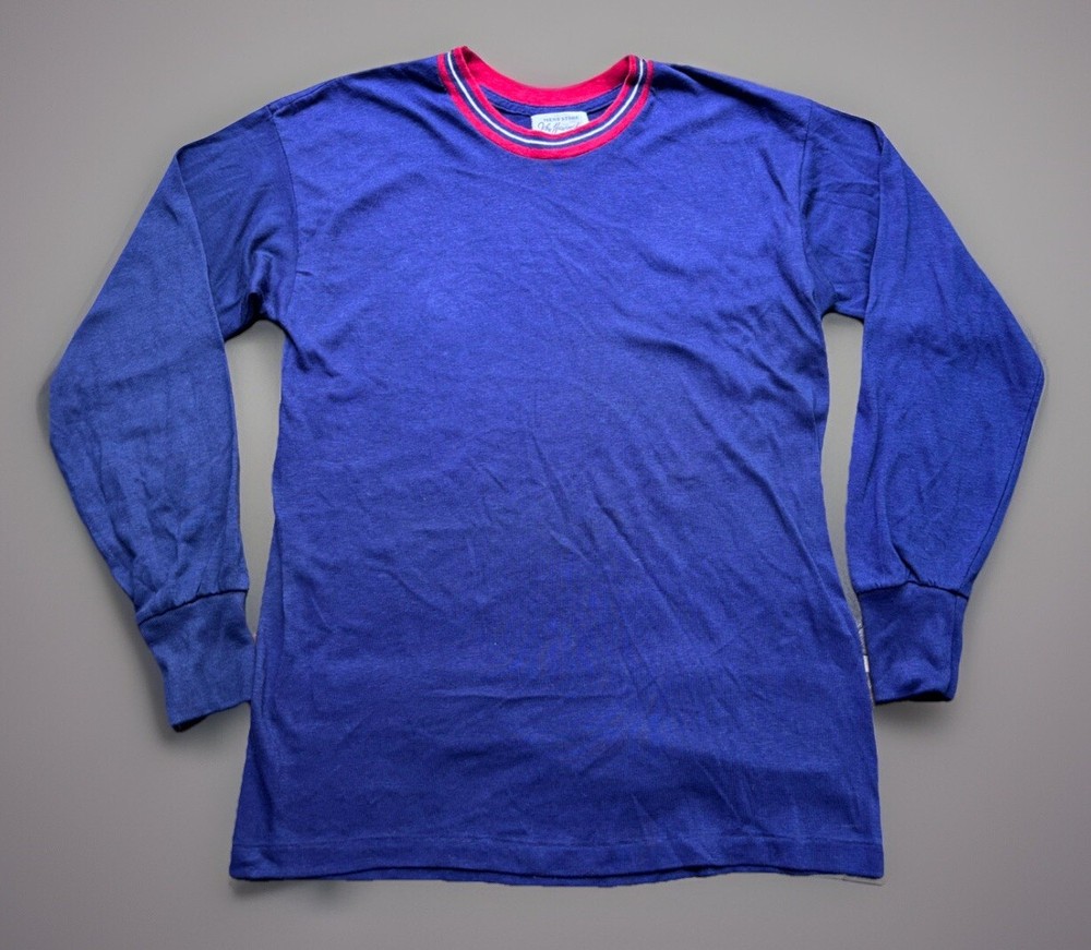 60s John Wanamaker Men’s Lightweight Long Sleeve Tee with Ringer Collar in Small