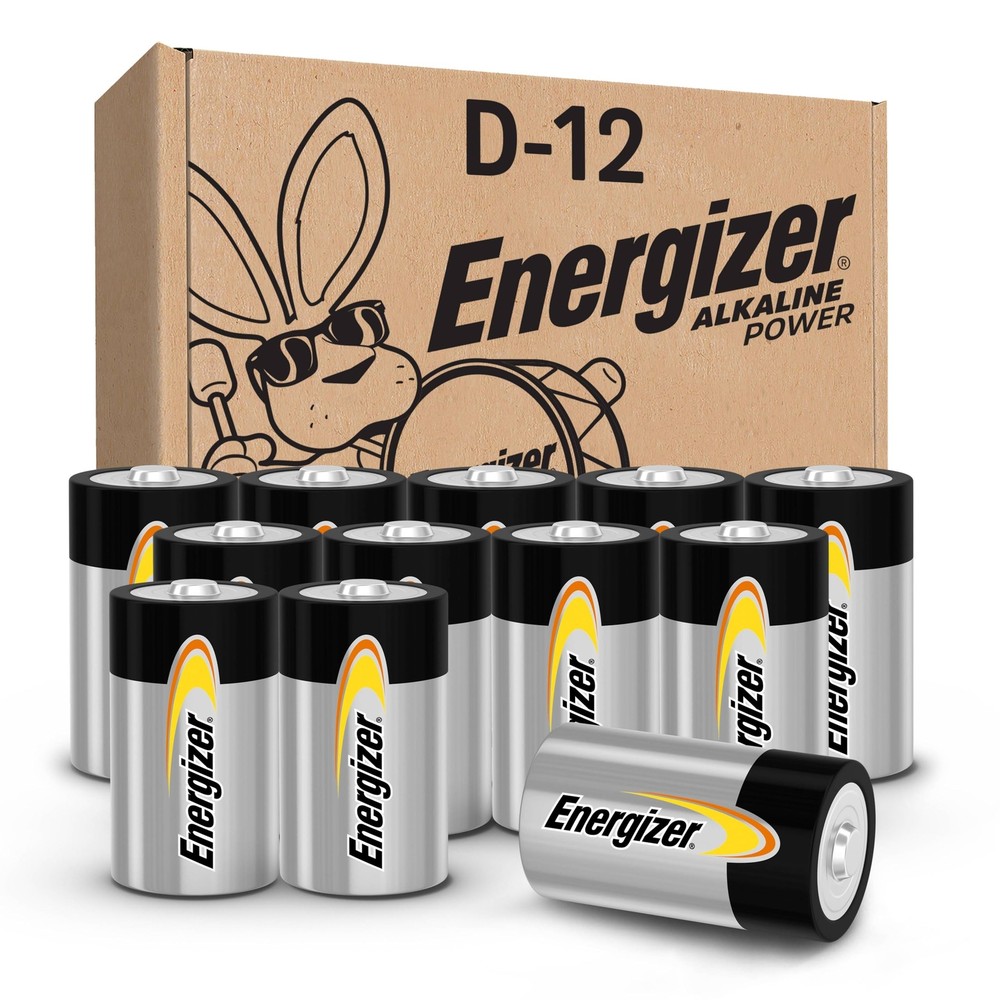 Alkaline Power D Batteries 12 Count Pack of 1 Long-Lasting Alkaline Size D Ba...