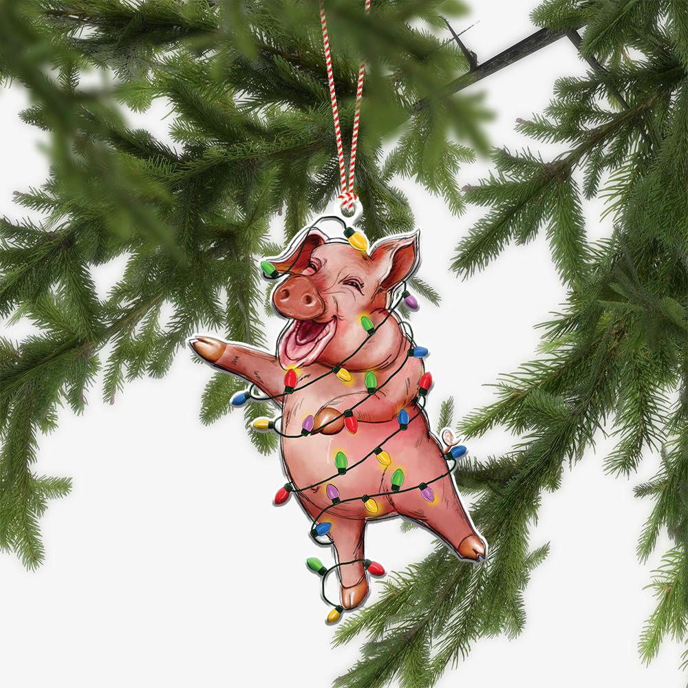 Lovely Pig Christmas Tree Ornament  Pig Xmas Ornament Gift  Pig Car Ornament