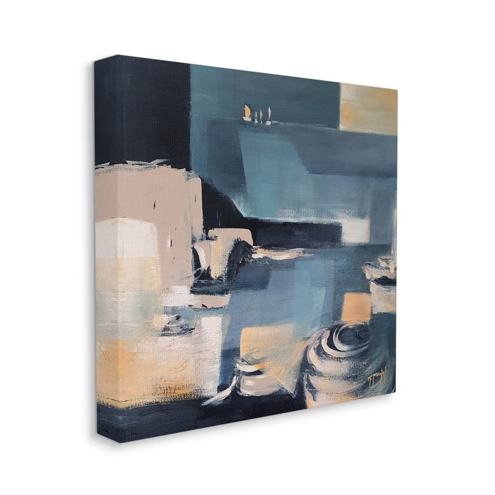 Stupell Scattered Coastal Abstraction Fluid Wave Geometric Brown 17 x 17