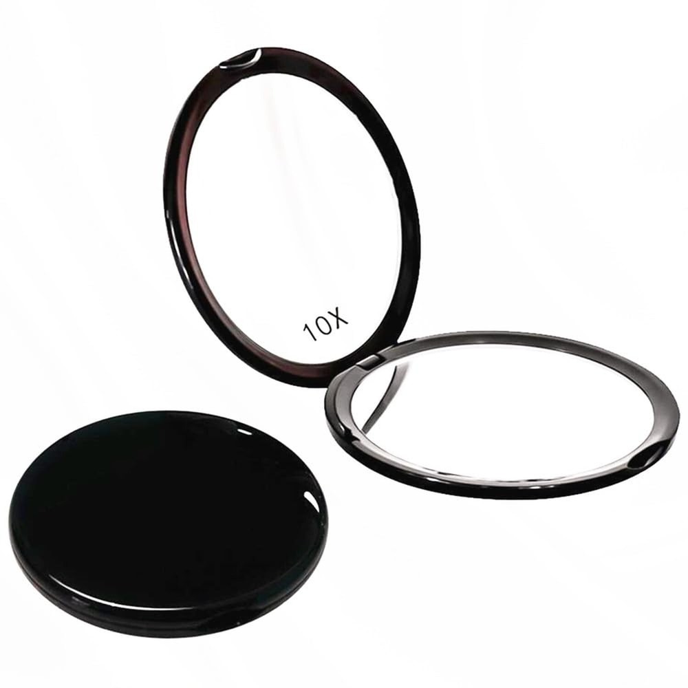 Compact Magnifying Mirror for Purse - 1x/10x Magnification Travel Makeup Mirr...