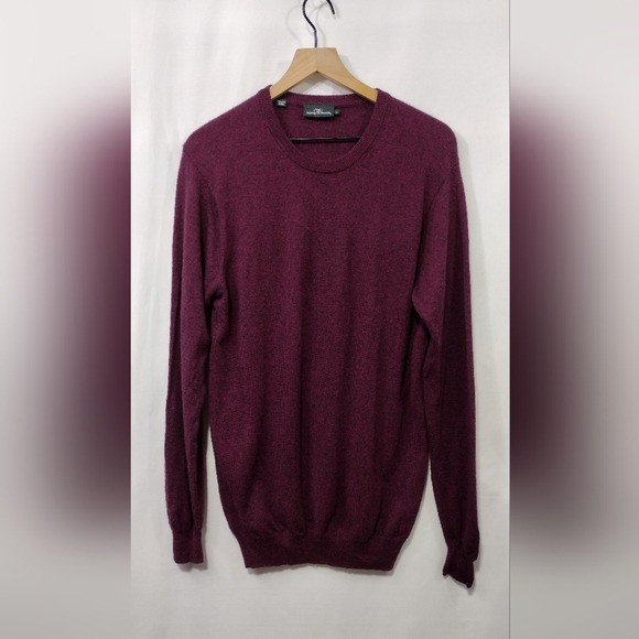 Rodd & Gunn Queenstown Wool Cashmere Sweater Mens L Burgundy Retro Minimalist