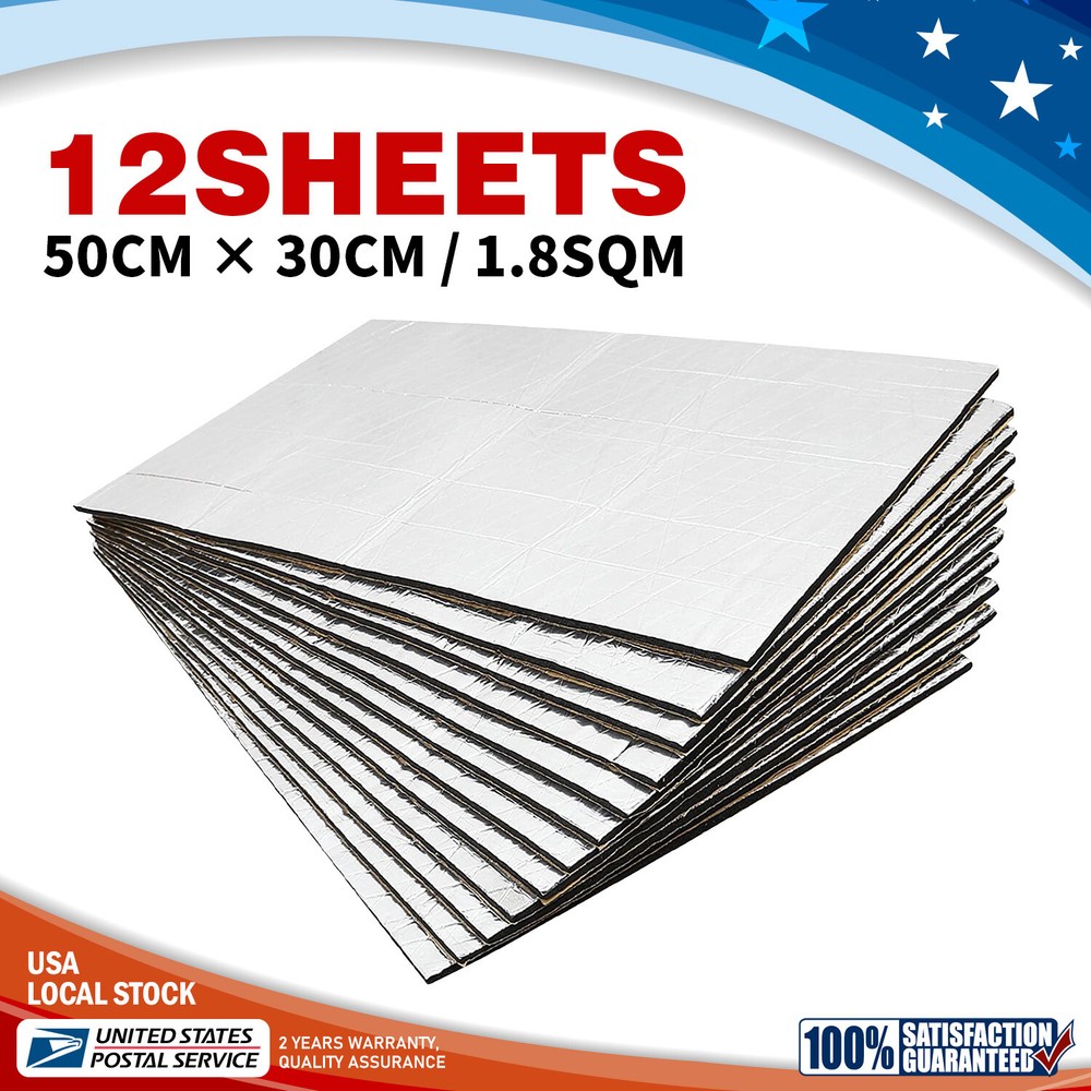 19sqft  Sound Deadener Noise Deadening Mat Car Heat Shield Insulation Hood