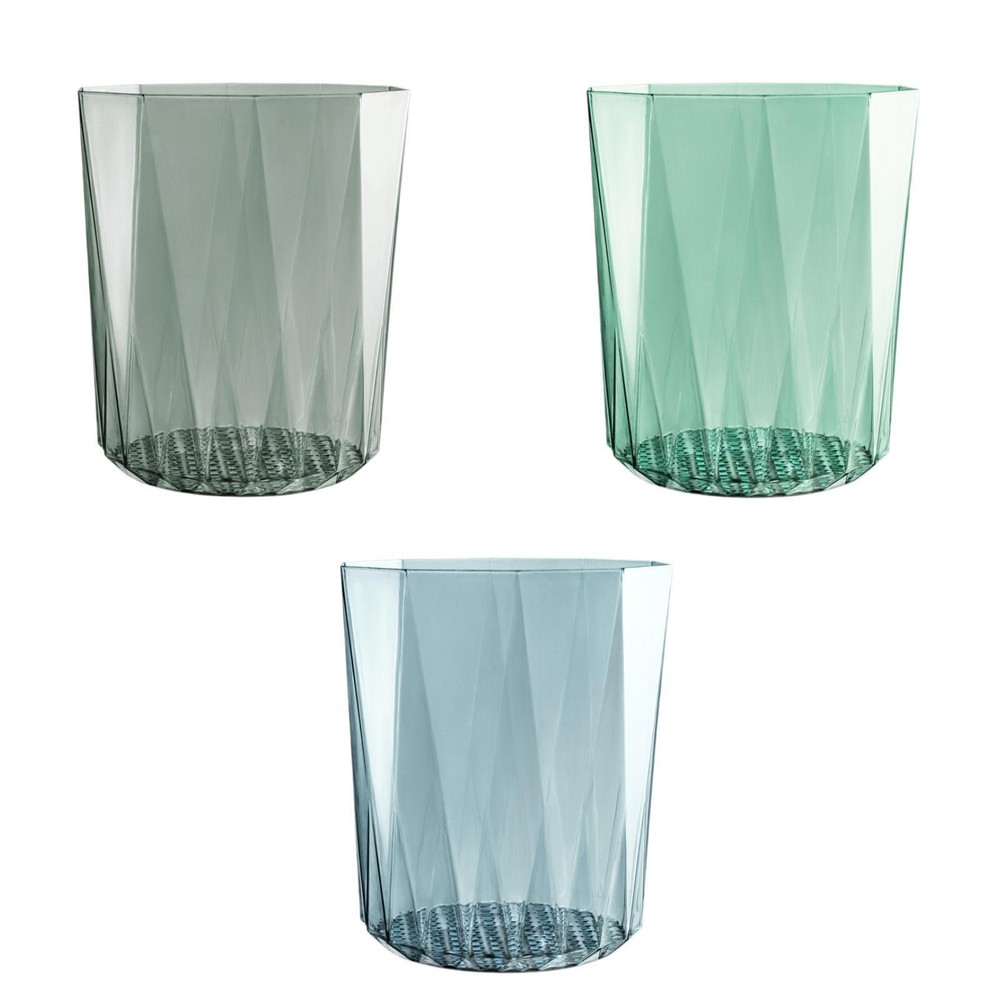 Cubo de basura transparente de tapa abierta de 10 L para comedor de hotel