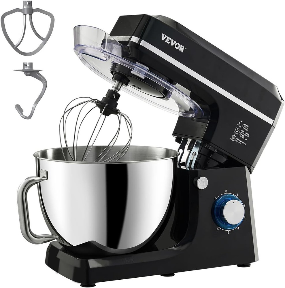 8.3QT 660W Tilt-Head Stand Mixer with Stainless Steel Bowl & 6+ Speeds for Dough & Baking