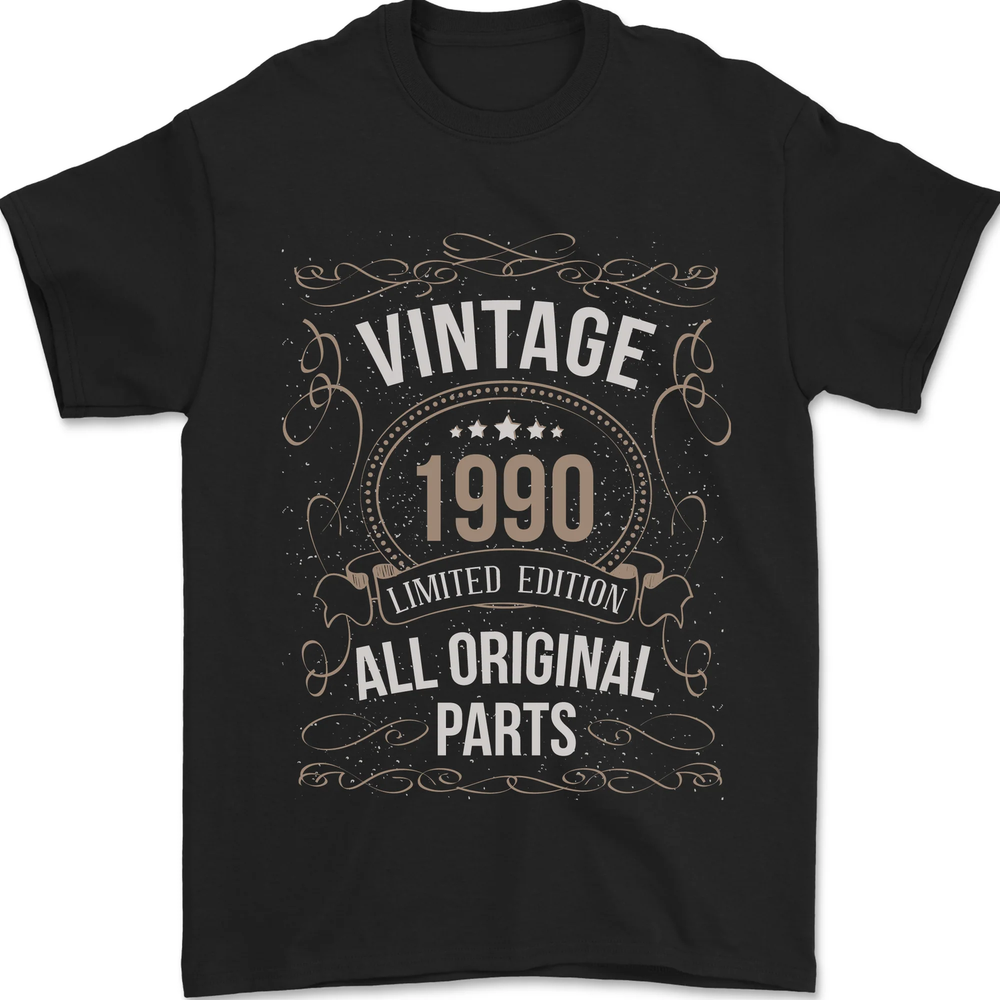 1990 Vintage Limited Edition 35th Birthday Men’s Cotton T-Shirt