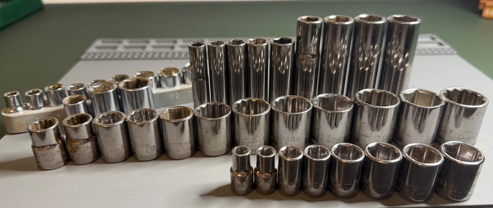 Craftsman USA Metric Socket Lot 1/4 & 3/8 Drive Deep & Shallow + Extras Read