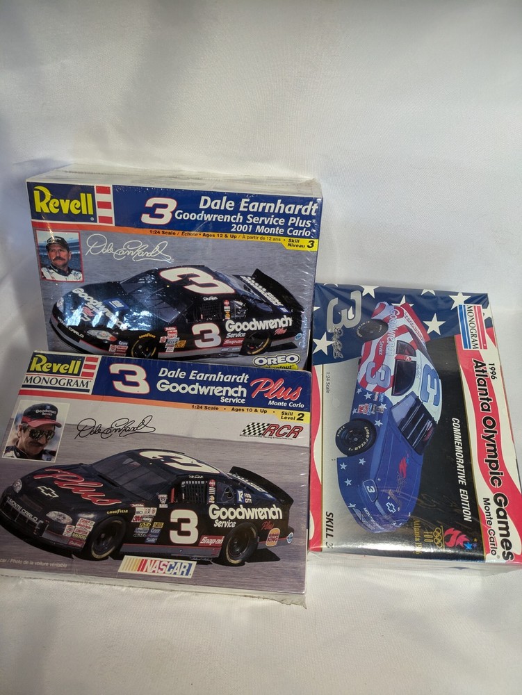 Dale Earnhardt 3-Piece Monte Carlo Model Kit Set Sealed