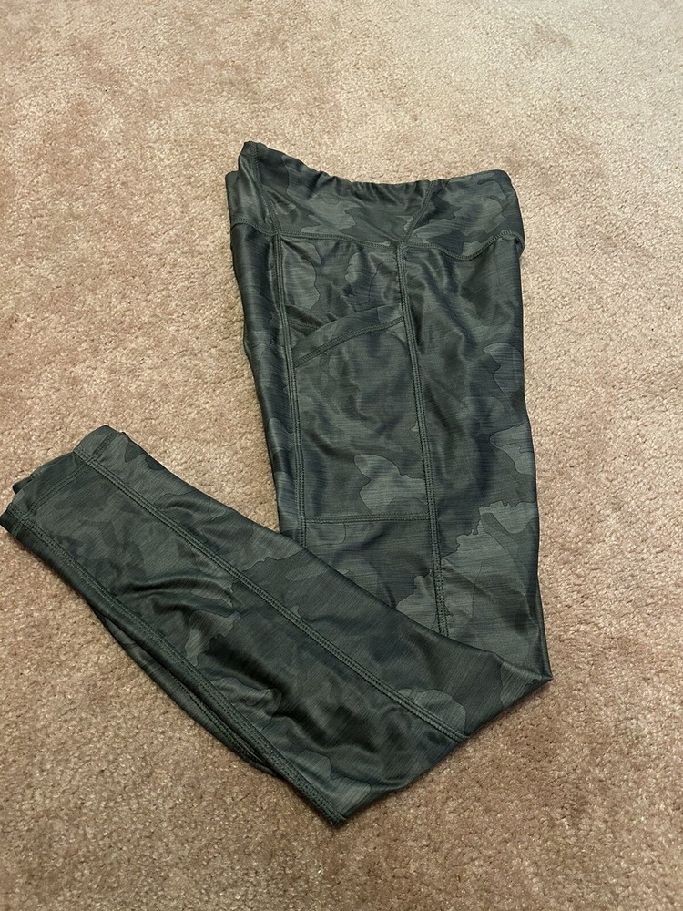 prAna Electa ll Leggings Green Camouflage Athleisure Women's Size Medium