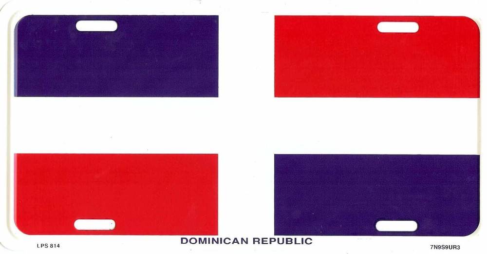 3 PACK DOMINICAN REPUBLIC COUNTRY FLAG EMBOSSED METAL LICENSE PLATE TAG NEW #814