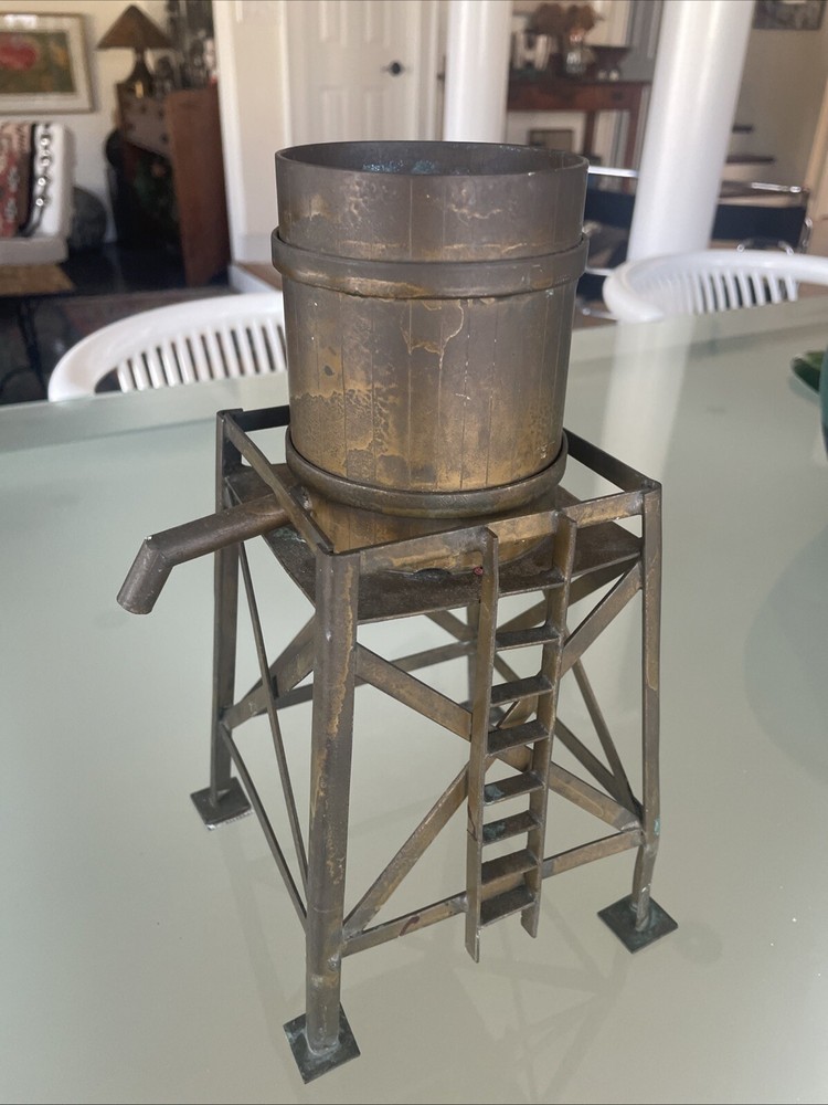 Vintage Large Scale Metal Toy Railroad Water Tower -  11” x 7”