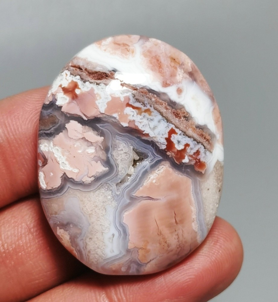 Rare Pink Cotton Candy Agate Geode Palm Reiki Healing