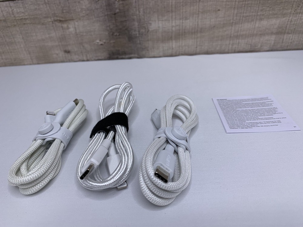 Lot of 3 Anker Braided Charging Cable USB-C - Lightning 3ft MFi-Certified