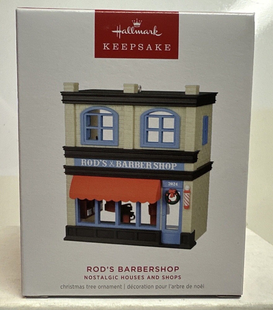 2024 Hallmark Keepsake Nostalgic Rod’s Barbershop Ornament