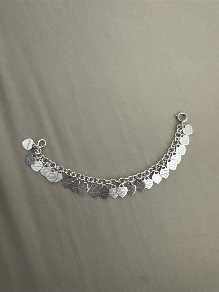 Tiffany & Co 23 Multi Tag Hearts Bracelet 7.5 Inch Sterling Silver 925 Authentic NYC