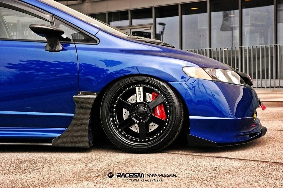 Rare EUDM Raceism VARIS Style AERO DIFFUSERS Side Skirt Splitters Fender Canards