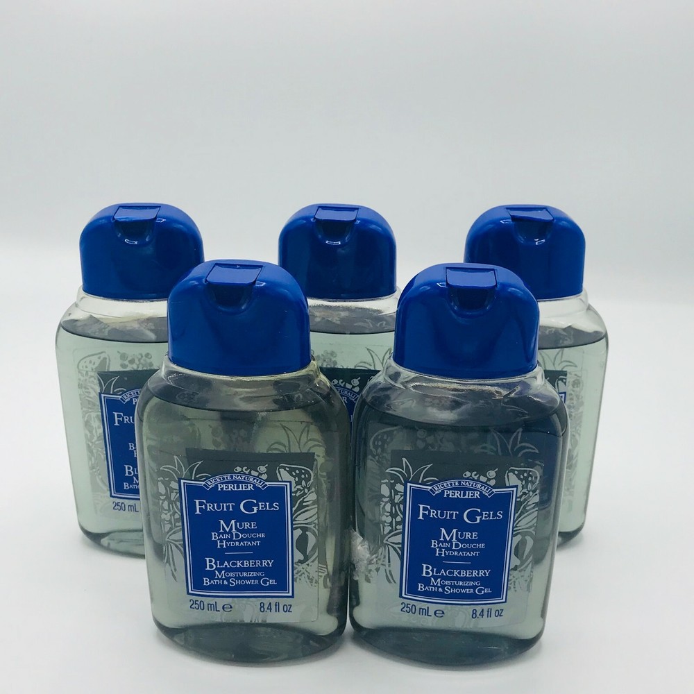 5 Bottles Perlier Blackberry Moisturizing Bath & Shower Gel Discontinued Bubble