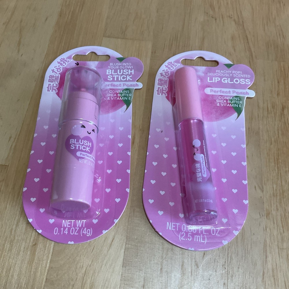 Lot Perfect Peach Lip Balm Lip Gloss Blush Stick Korean Cute Shea Butter 2