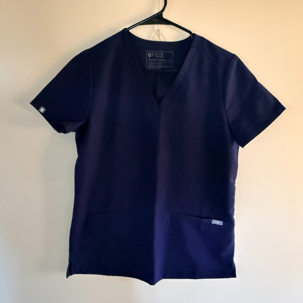 Figs Casma Three Pocket Scrub Top Blue FW1100 Womens Size XS