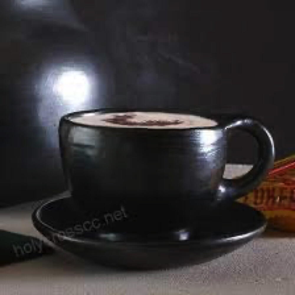 Set of 6 Handmade Black Clay Coffee & Chocolate Mugs – 7 oz Rustic Cups for Hot