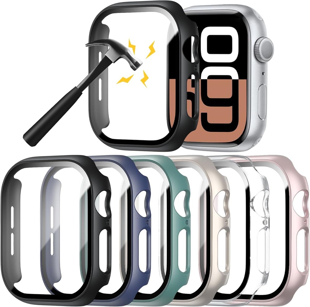 6 Pack Hard PC 42mm-Series 10, Black+Blue+Green+Starlight+Clear+Rose Gold