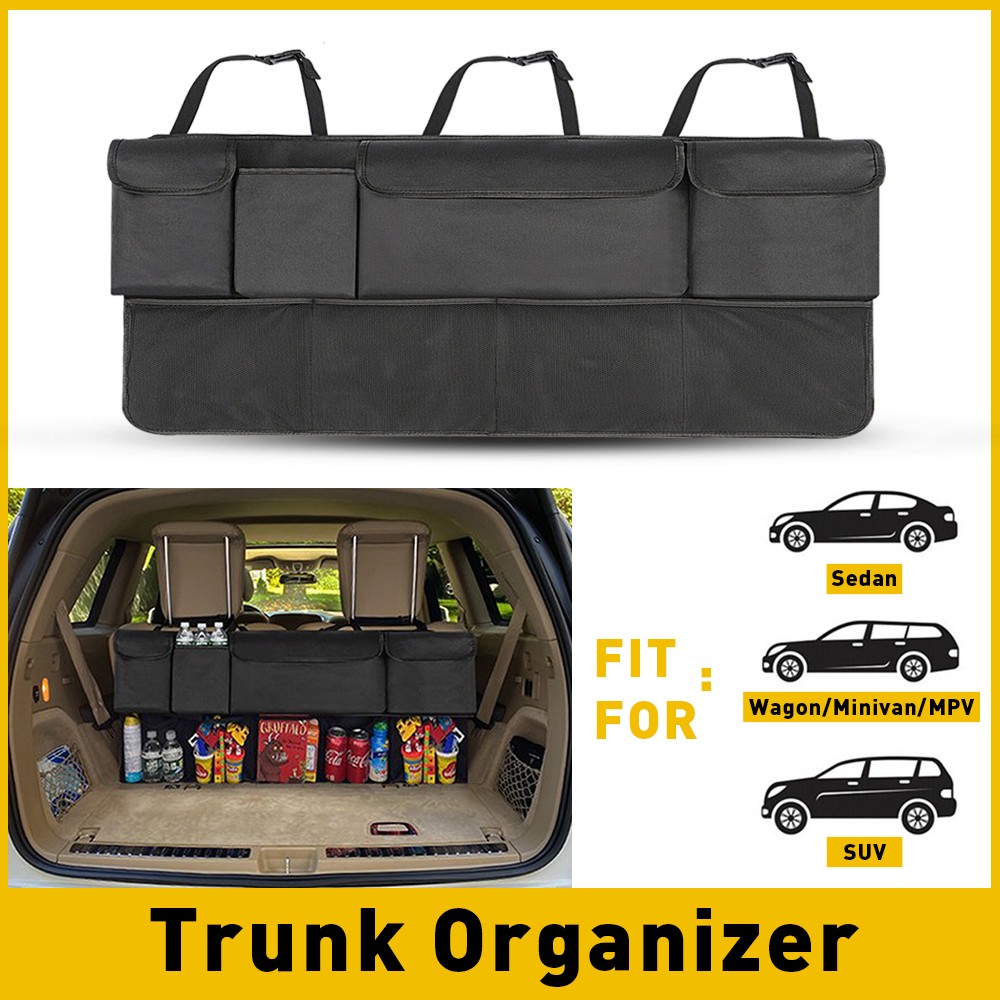 Car Suv Trunk Net Cargo Organizer Hanging seat Back Storage Organizer Bag BLACK